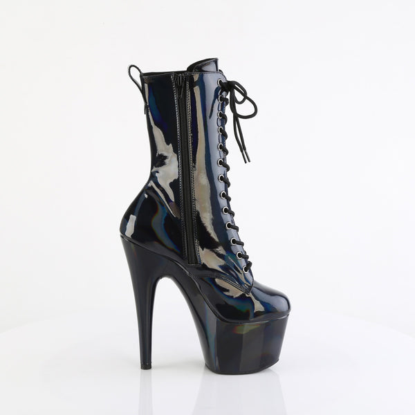 ADORE-1040WR-HG Plateau Stiefeletten - Schwarz Lack Regenbbogen von Pleaser – Ansicht 5