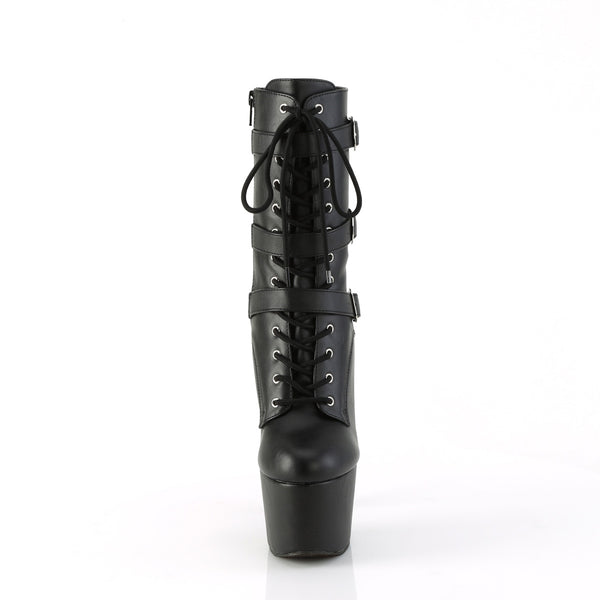 ADORE-1043 Plateau Stiefeletten Schwarz Matt von Pleaser – Ansicht 2