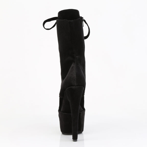 ADORE-1045VEL Plateau Stiefeletten - Schwarz Velour von Pleaser – Ansicht 4