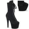 ADORE-1045VEL Plateau Stiefeletten - Schwarz Velour von Pleaser