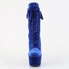 ADORE-1045VEL Plateau Stiefeletten - Blau Velour von Pleaser – Ansicht 2