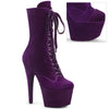ADORE-1045VEL Plateau Stiefeletten Lila Mehrfarbig Velour/Wildleder von Pleaser