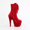 ADORE-1045VEL Plateau Stiefeletten - Rot Velour von Pleaser – Ansicht 5