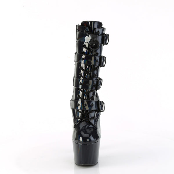 ADORE-1046 - Plateau Stiefeletten - Schwarz Schimmer von Pleaser – Ansicht 2