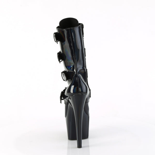 ADORE-1046 - Plateau Stiefeletten - Schwarz Schimmer von Pleaser – Ansicht 4