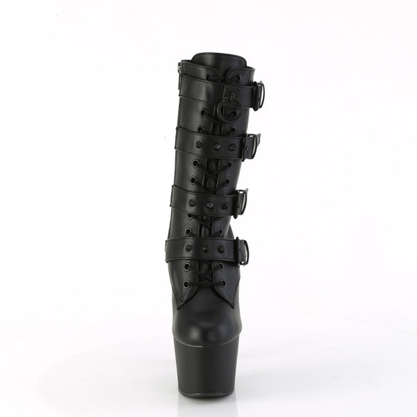 ADORE-1046 Plateau Stiefeletten Schwarz Matt von Pleaser – Ansicht 2