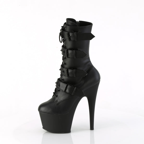 ADORE-1046 Plateau Stiefeletten Schwarz Matt von Pleaser – Ansicht 3