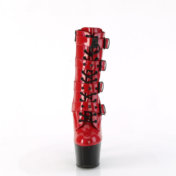 ADORE-1046TT Plateau Stiefeletten Schwarz/Rot von Pleaser – Ansicht 2