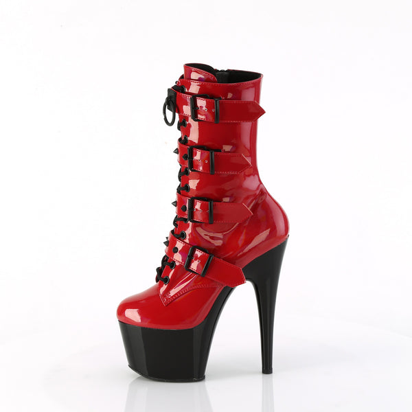 ADORE-1046TT Plateau Stiefeletten Schwarz/Rot von Pleaser – Ansicht 3
