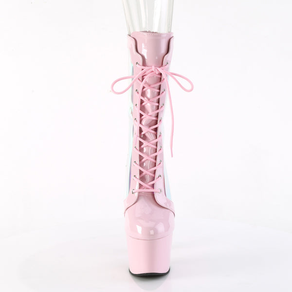 ADORE-1047 - Plateau Stiefeletten - Rosa/Mehrfarbig von Pleaser – Ansicht 2