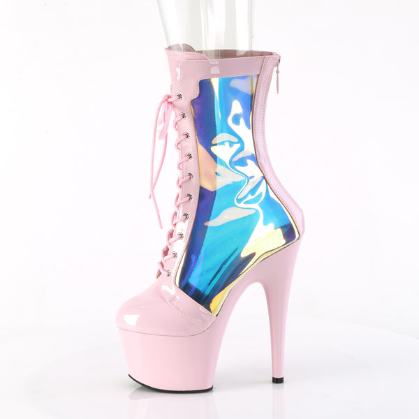 ADORE-1047 - Plateau Stiefeletten - Rosa/Mehrfarbig von Pleaser – Ansicht 3