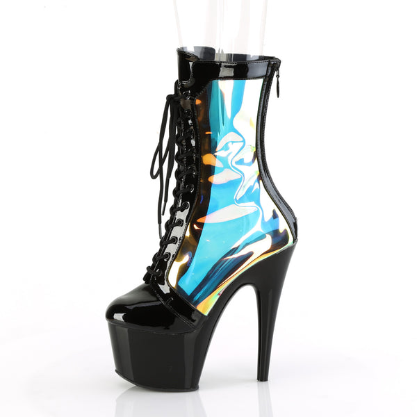 ADORE-1047 - Plateau Stiefeletten - Schwarz Hologramm von Pleaser – Ansicht 3
