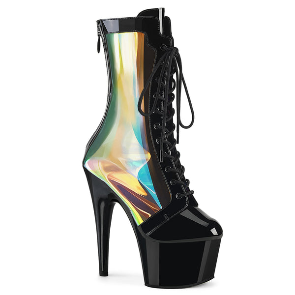 ADORE-1047 - Plateau Stiefeletten - Schwarz Hologramm von Pleaser