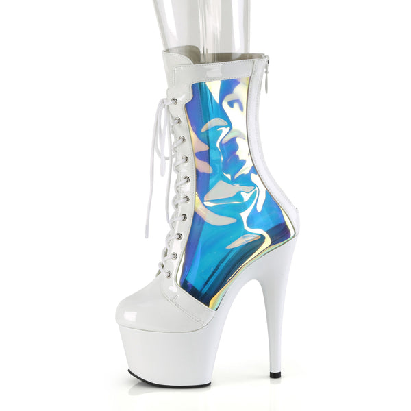 ADORE-1047 - Plateau Stiefeletten - Weiss Hologramm von Pleaser – Ansicht 3