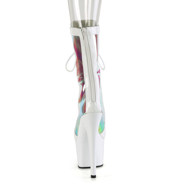 ADORE-1047 - Plateau Stiefeletten - Weiss Hologramm von Pleaser – Ansicht 4