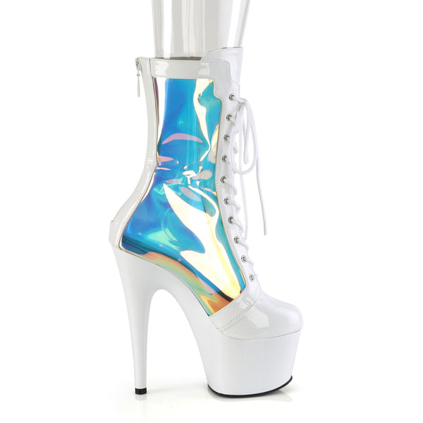 ADORE-1047 - Plateau Stiefeletten - Weiss Hologramm von Pleaser – Ansicht 5