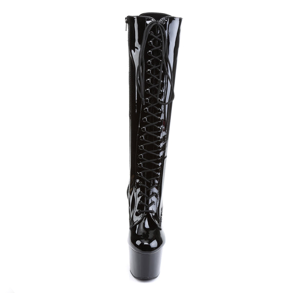 ADORE-2023 Plateau Stiefel Lack Schwarz | Pleaser