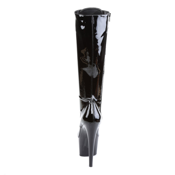 ADORE-2023 Plateau Stiefel Lack Schwarz | Pleaser