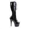 ADORE-2023 Plateau Stiefel Lack Schwarz | Pleaser