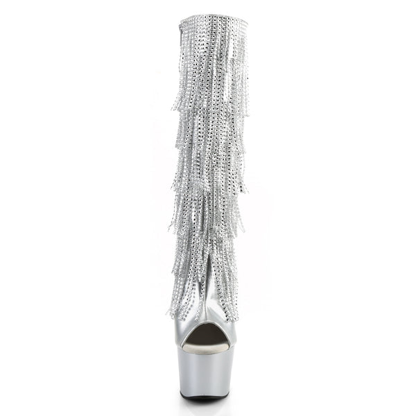 ADORE-2024RSF Plateau Stiefeletten Silber von Pleaser – Ansicht 2