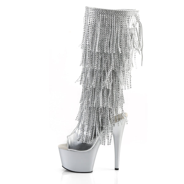 ADORE-2024RSF Plateau Stiefeletten Silber von Pleaser – Ansicht 3