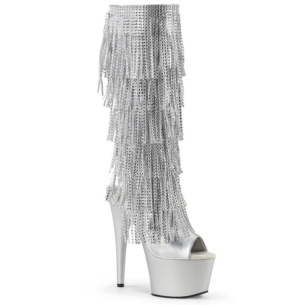 ADORE-2024RSF Plateau Stiefeletten Silber von Pleaser