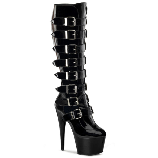 ADORE-2043 Plateau Stiefel Schwarz von Pleaser