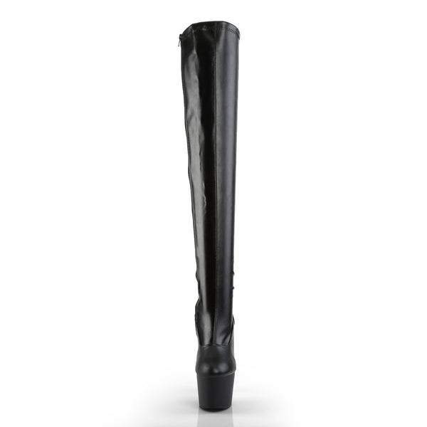 ADORE-3000 Plateau Overknee Stiefel Schwarz Matt | Pleaser