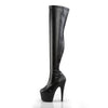 ADORE-3000 Plateau Overknee Stiefel Schwarz Matt | Pleaser