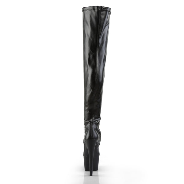 ADORE-3000 Plateau Overknee Stiefel Schwarz Matt | Pleaser