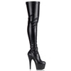 ADORE-3000 Plateau Overknee Stiefel Schwarz Matt | Pleaser