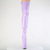 ADORE-3000 Plateau Overknee Stiefel Violett Lack Stretch von Pleaser – Ansicht 2