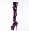 ADORE-3000 Plateau Overknee Stiefel Dunkel Violett Lack Stretch von Pleaser – Ansicht 3