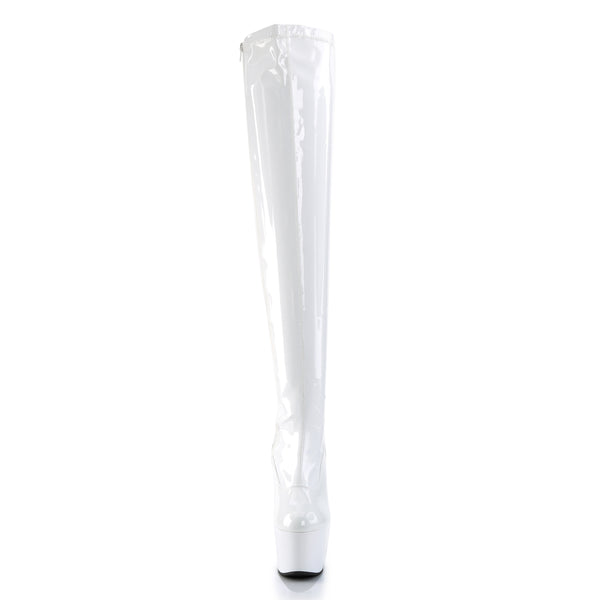 ADORE-3000 Plateau Overknee Stiefel Weiss von Pleaser – Ansicht 2