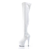 ADORE-3000 Plateau Overknee Stiefel Weiss von Pleaser – Ansicht 3