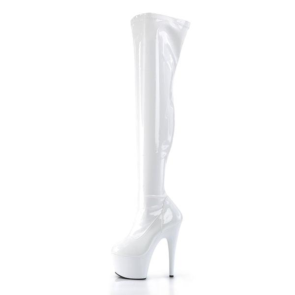 ADORE-3000 Plateau Overknee Stiefel Weiss von Pleaser – Ansicht 3