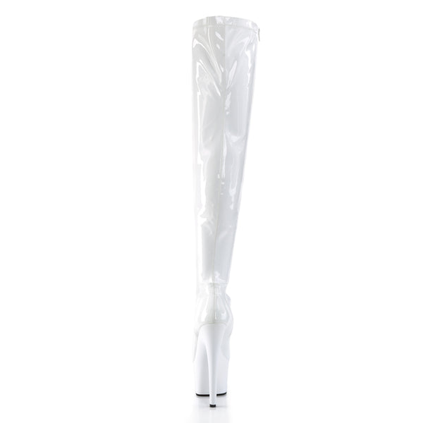 ADORE-3000 Plateau Overknee Stiefel Weiss von Pleaser – Ansicht 4