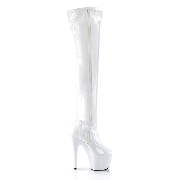 ADORE-3000 Plateau Overknee Stiefel Weiss von Pleaser – Ansicht 5