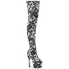 ADORE-3000DP Plateau Overknee Stiefel Dollar Print von Pleaser