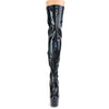ADORE-3000HWR Plateau Overknee Stiefel Lack Schwarz/Hologramm von Pleaser – Ansicht 2