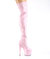 ADORE-3000HWR Plateau Overknee Stiefel Baby Pink/Hologramm | Pleaser SALE