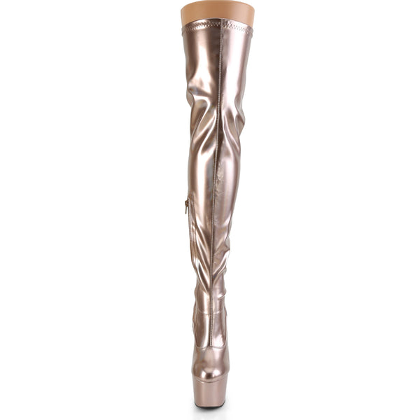 ADORE-3000HWR Plateau Overknee Stiefel Kupfer Gold von Pleaser – Ansicht 2