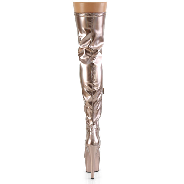 ADORE-3000HWR Plateau Overknee Stiefel Kupfer Gold von Pleaser – Ansicht 4