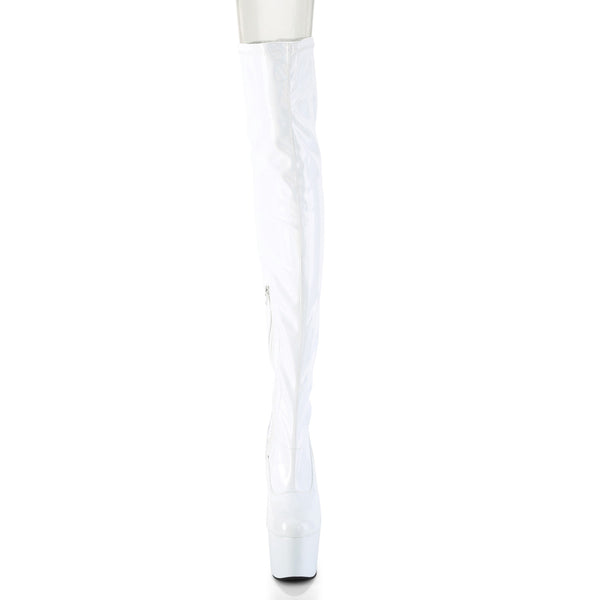 ADORE-3000HWR Plateau Overknee Stiefel - Weiß von Pleaser – Ansicht 2