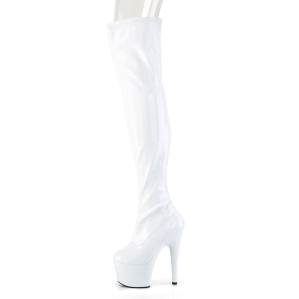 ADORE-3000HWR Plateau Overknee Stiefel - Weiß von Pleaser – Ansicht 3