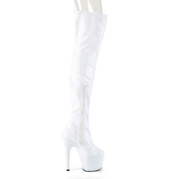 ADORE-3000HWR Plateau Overknee Stiefel - Weiß von Pleaser – Ansicht 5