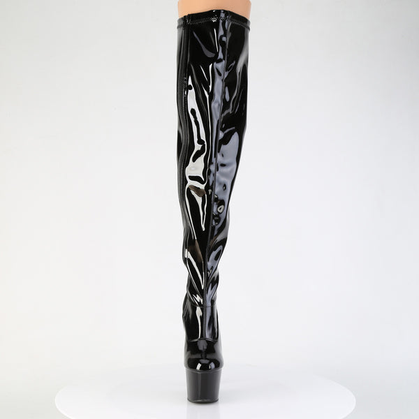 ADORE-3000WCF Overknee Stiefel Plateau Schwarz von Pleaser – Ansicht 2