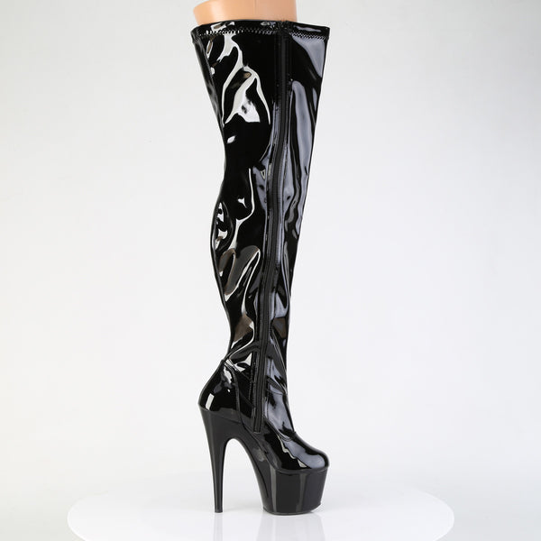 ADORE-3000WCF Overknee Stiefel Plateau Schwarz von Pleaser – Ansicht 5