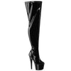 ADORE-3000WCF Overknee Stiefel Plateau Schwarz von Pleaser