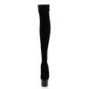 ADORE-3002 Plateau Overknee Stiefel Schwarz Samt von Pleaser – Ansicht 2
